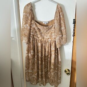 Wallflower Tan Floral Midi Dress